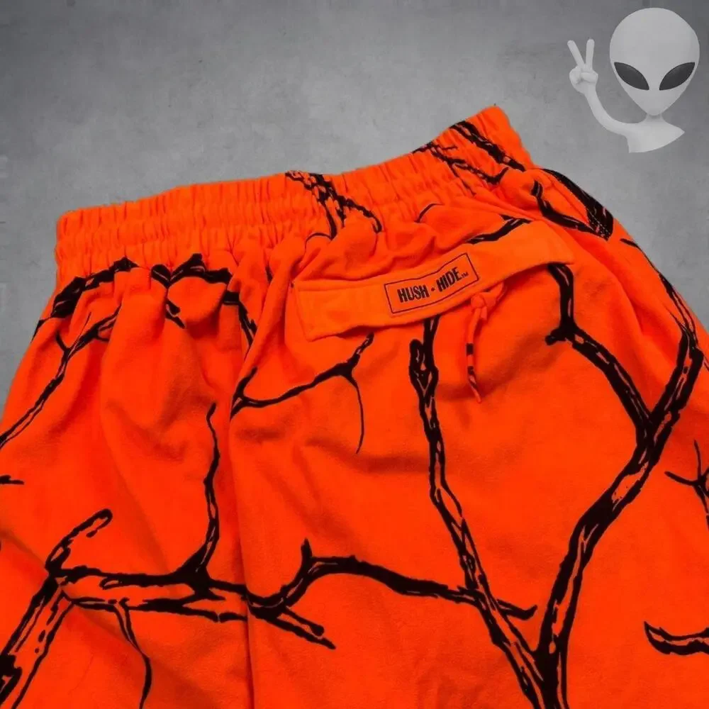 Game hide Hush Hide Pants Blaze Orange Large Camo Hunting Vintage Flared Bootcut - Picture 3 of 8